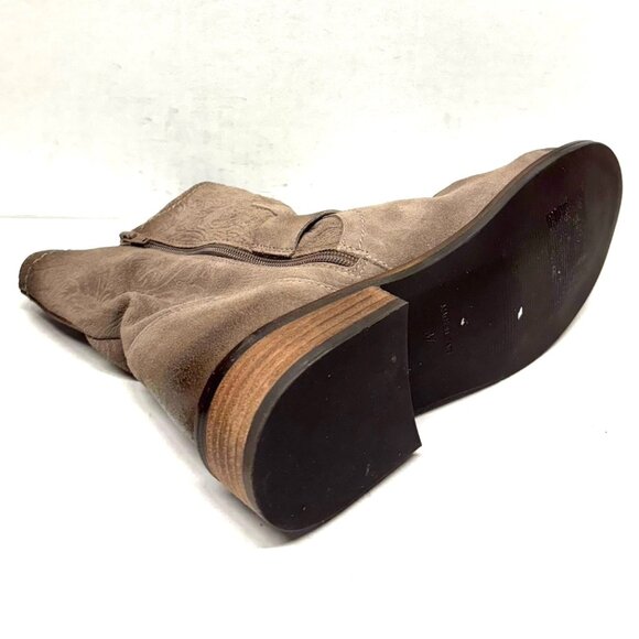 MIZ MOOZ NUBUCK LEATHER BOOTS SIDE ZIPPER TAUPE 37EU / 7US NEW # Z-27 - Picture 4 of 4